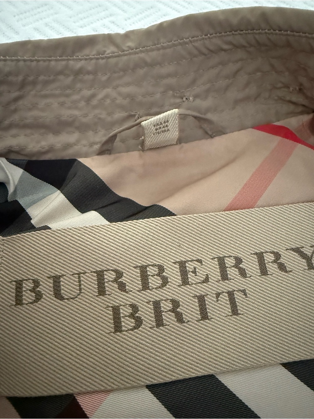 Burberry Brit Double Breasted Khaki Trench Coat Size 12 - Picture 5 of 8